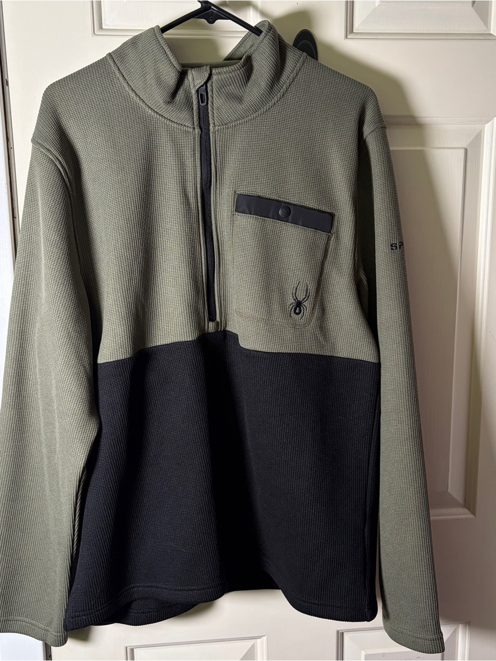 Spyder Men's Olive & Black Quarter-Zip Pullover Sweater